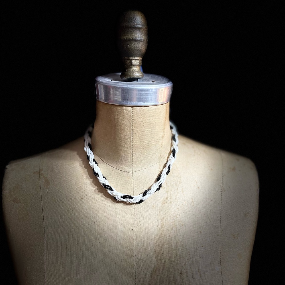 Black and white beaded necklace